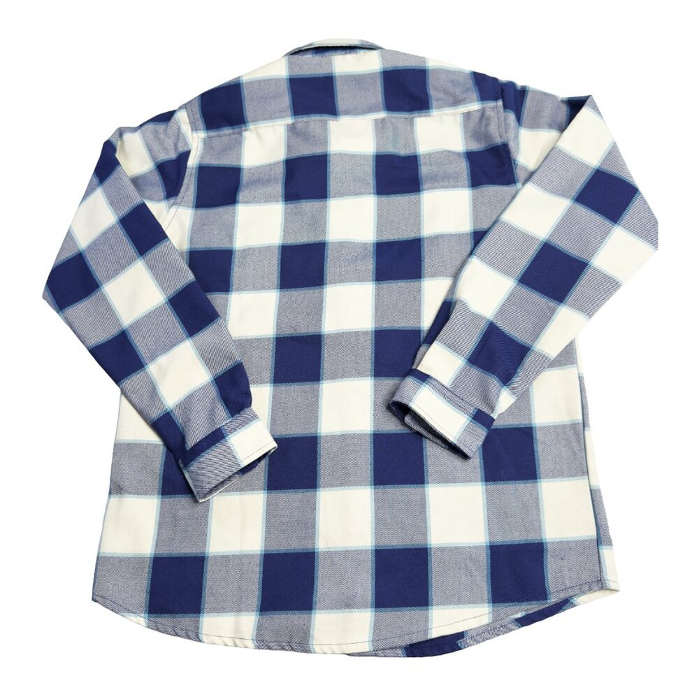 DIXXON DFC Youth Blue White Plaid Flannel Shirt Pearl Snap XL NWOT - Picture 2 of 10